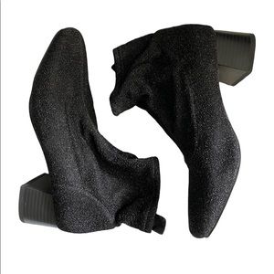 Black glittery ankle boots